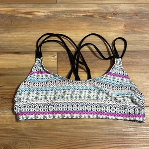 Strappy Bikini Top Pink and purple Size Medium